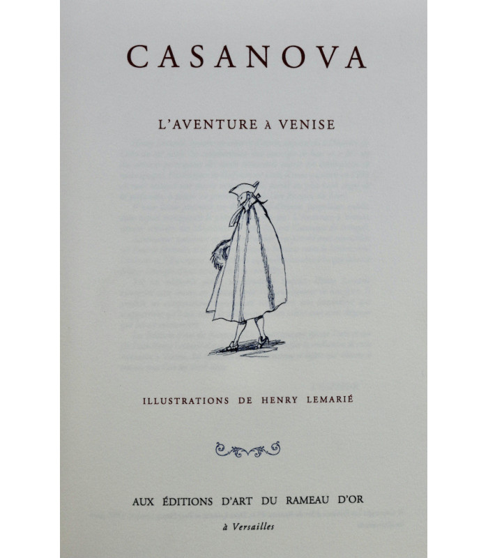 CASANOVA - L'aventure à Venise - LEMARIÉ (Henry)