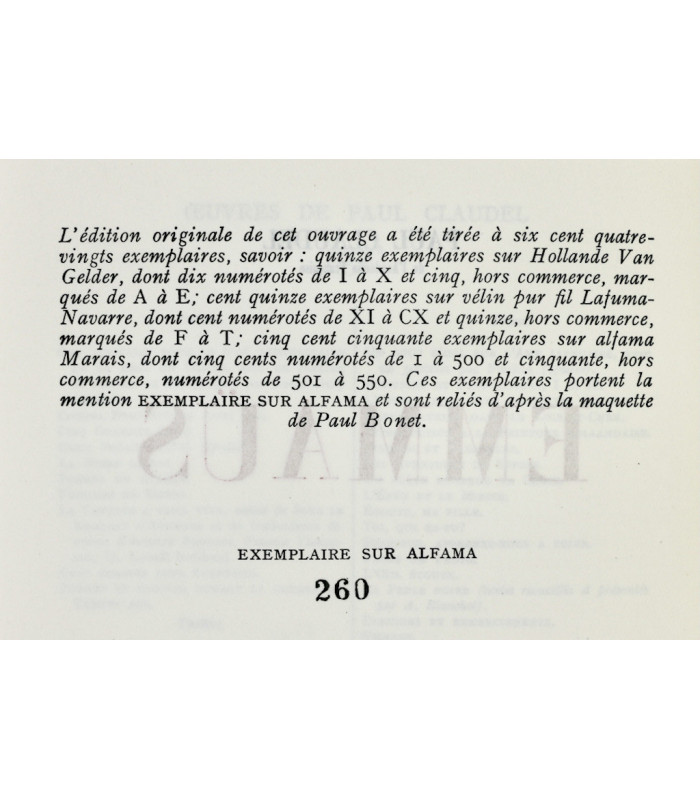 CLAUDEL (Paul) - Emmaüs - BONET (Paul)