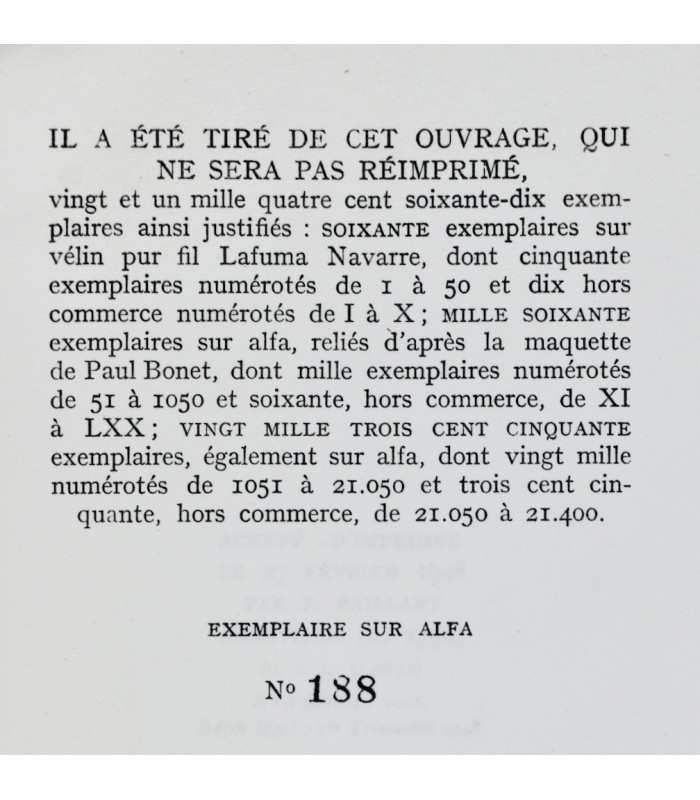 MALRAUX (André) - Les Noyers de l’Altenburg - BONET (Paul)