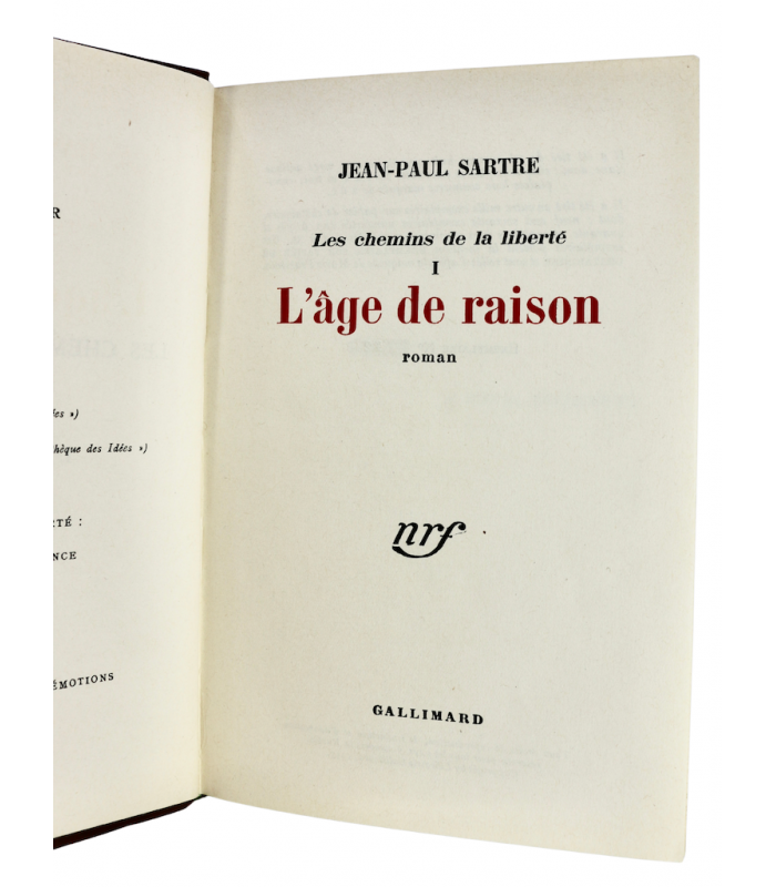 SARTRE (Jean-Paul) - L’Âge de raison - PRASSINOS (Mario)