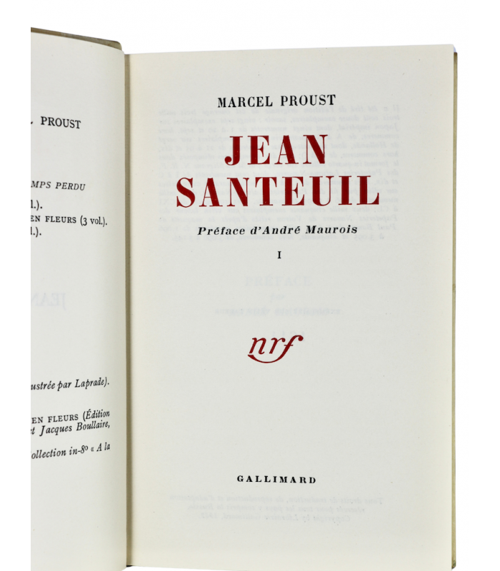 PROUST (Marcel) - Jean Santeuil - BONET (Paul)