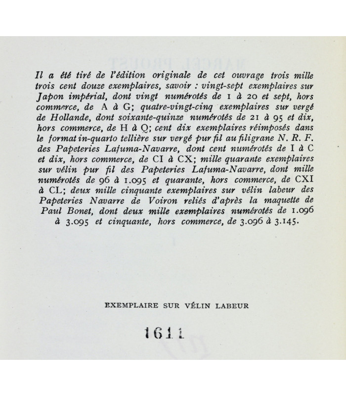 PROUST (Marcel) - Jean Santeuil - BONET (Paul)