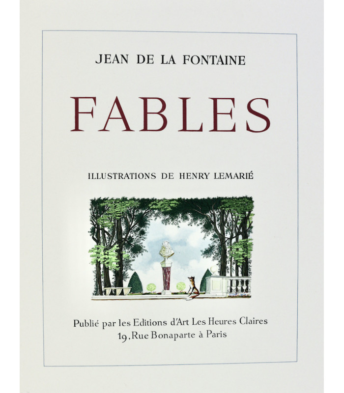 LA FONTAINE (Jean de) - Fables - LEMARIÉ (Henry)