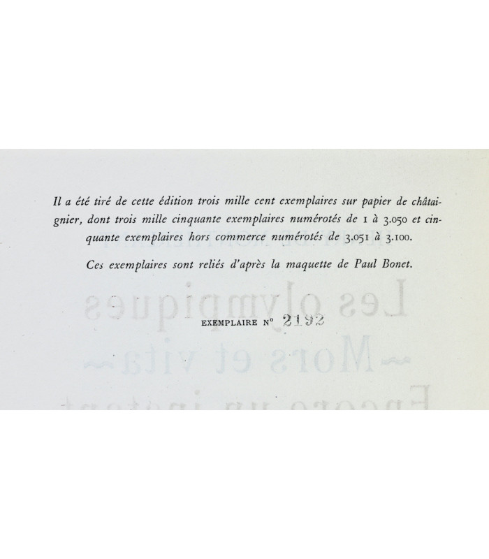MONTHERLANT (Henry de) - Les Olympiques. Mors et vita. Encore un instant de bonheur. Pasiphaé - BONET (Paul)