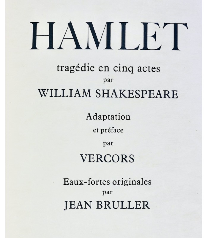 SHAKESPEARE (William) - Hamlet - BRULLER (Jean)