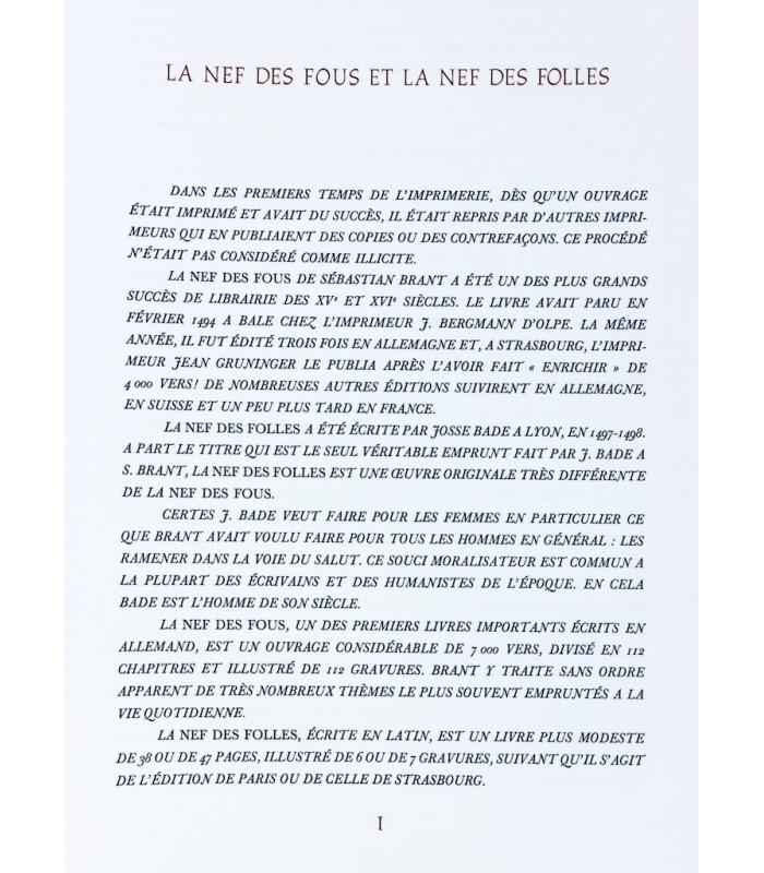 BADE (Josse) - La Nef des folles - BELTZ (Robert)