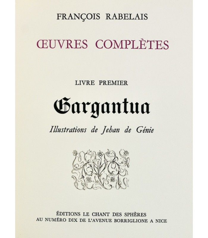 RABELAIS (François) - Oeuvres complètes - GRADASSI (Jean)