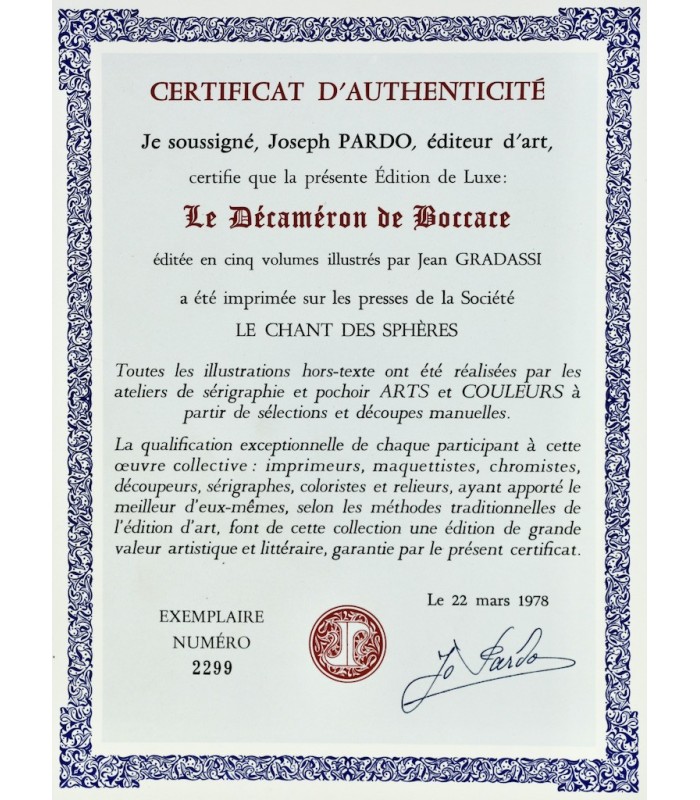 BOCCACE - Le Décaméron - GRADASSI (Jean)