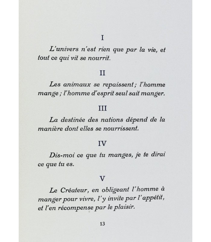 BRILLAT-SAVARIN (Anthelme) - Aphorismes, Menus et Variétés - AVATI (Mario)