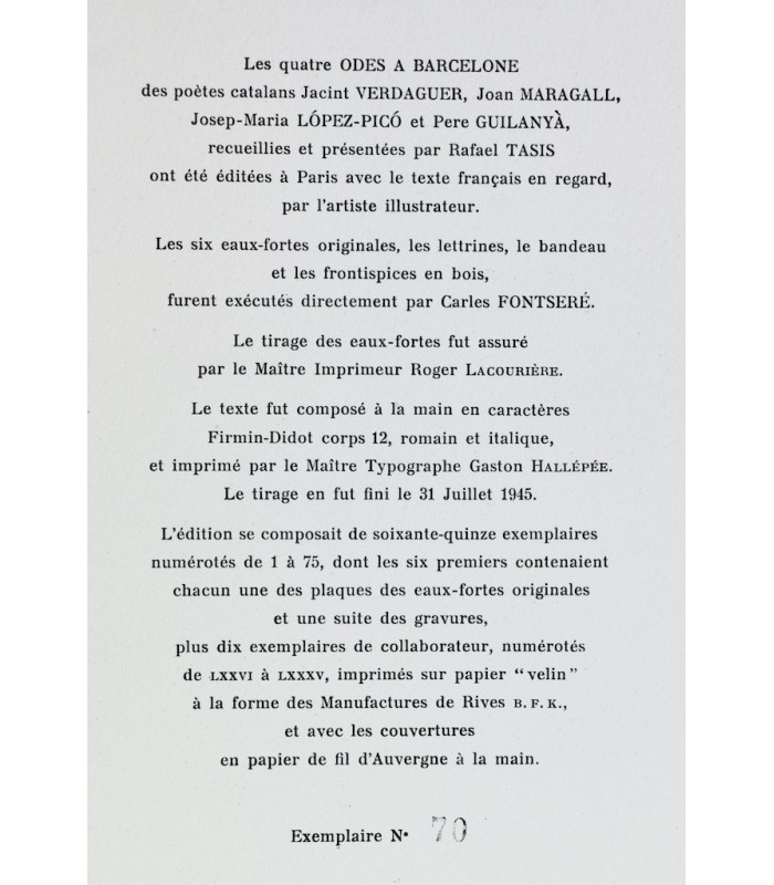 COLLECTIF - A Barcelone. Odes - FONTSERÉ (Carles)