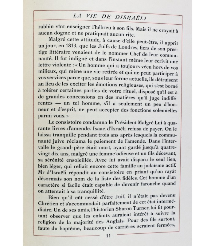 MAUROIS (André) - La Vie de Disraëli - HUARD (Charles)