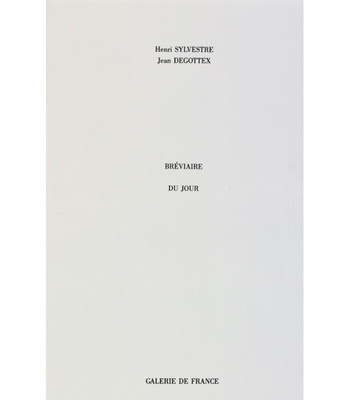 SYLVESTRE (Henri) - Bréviaire du Jour - DEGOTTEX (Jean)