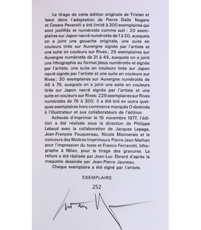DALLE NOGARE (Pierre) - Tristan et Iseut - PEVERELLI (Cesare)