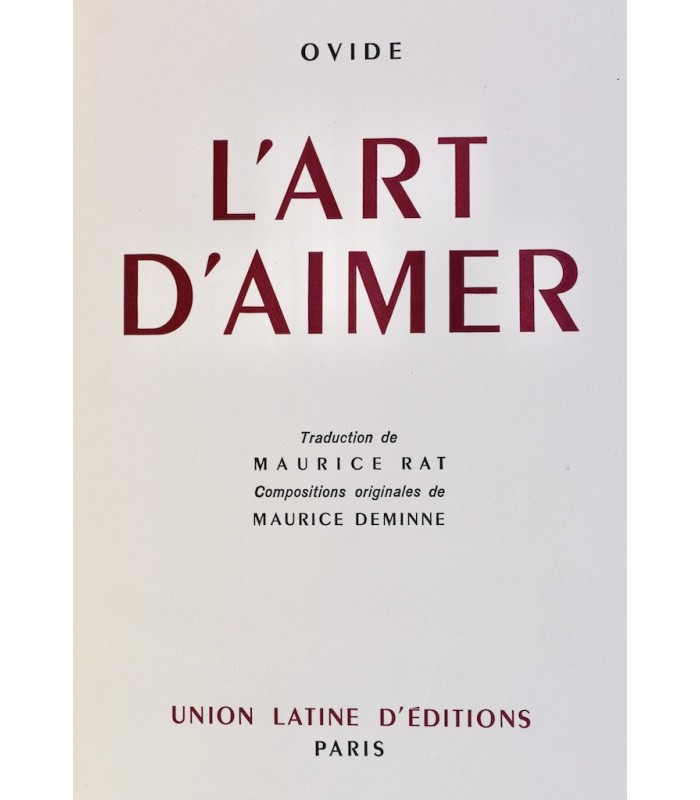 OVIDE - L’Art d’aimer - DEMINNE (Maurice)