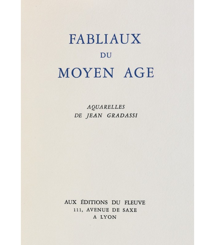GRADASSI (Jean) - Fabliaux du Moyen Age