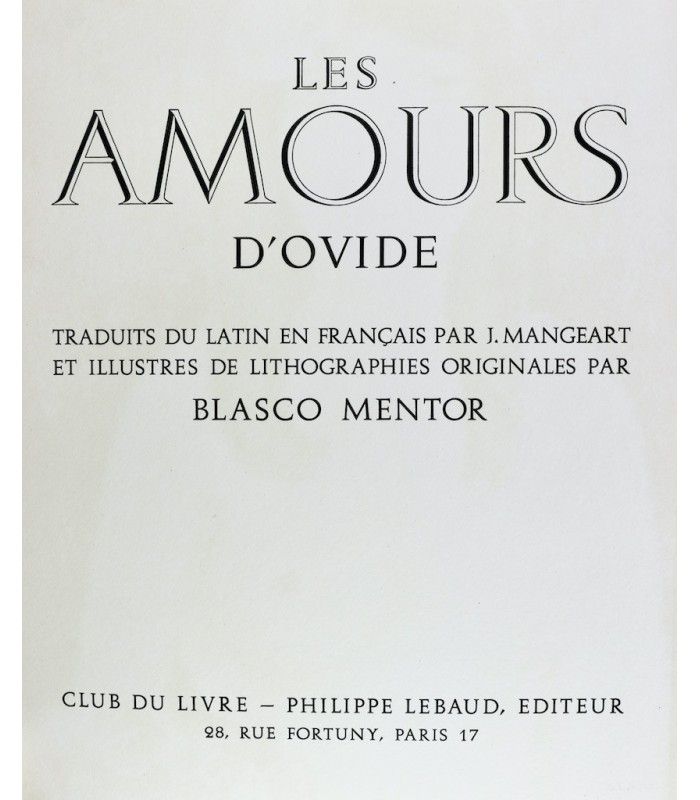 OVIDE - Les Amours d’Ovide - MENTOR (Blasco)