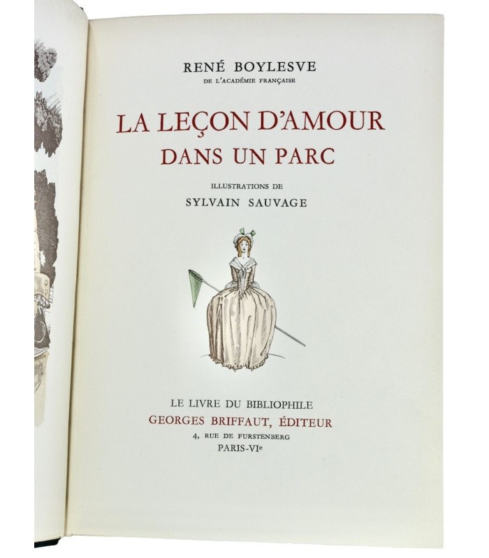 BOYLESVE (René) - La leçon d'amour dans un parc. Les nouvelles leçons d'amour dans un parc - SAUVAGE (Sylvain)