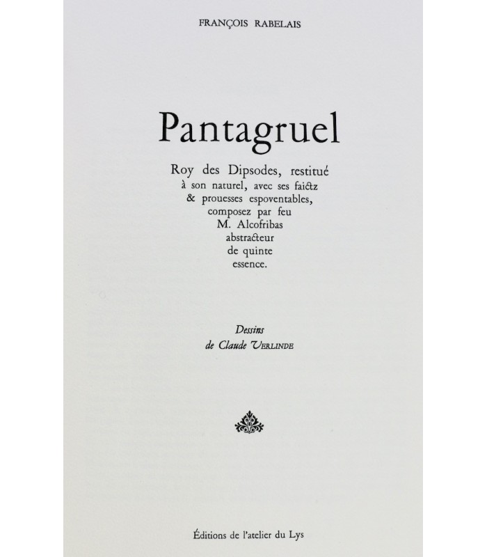 RABELAIS (François) - Pantagruel - VERLINDE (Claude)