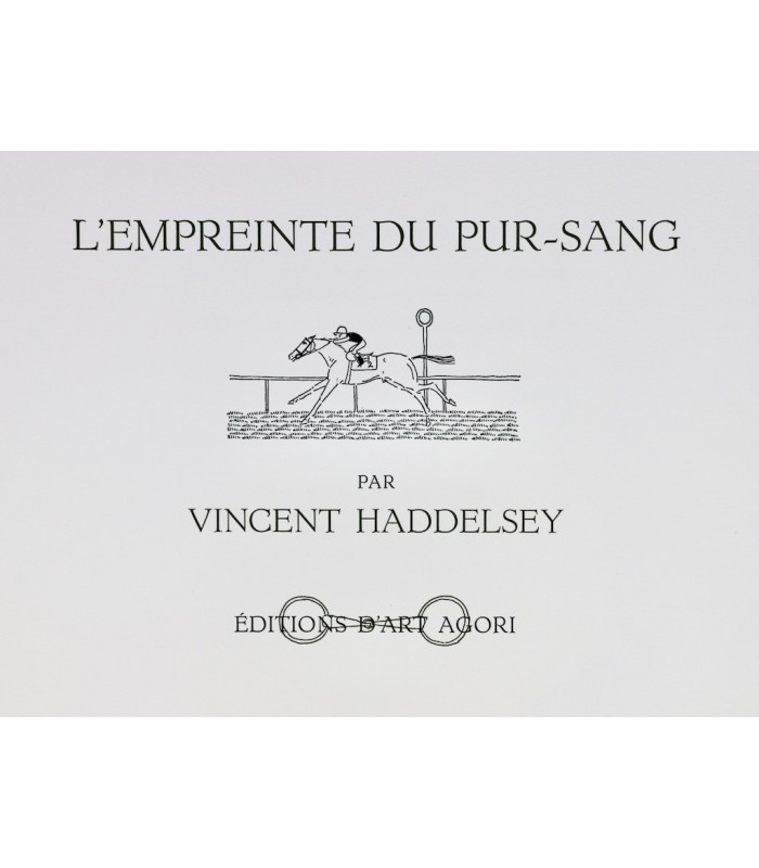 HADDELSEY (Vincent) - L’Empreinte du pur-sang