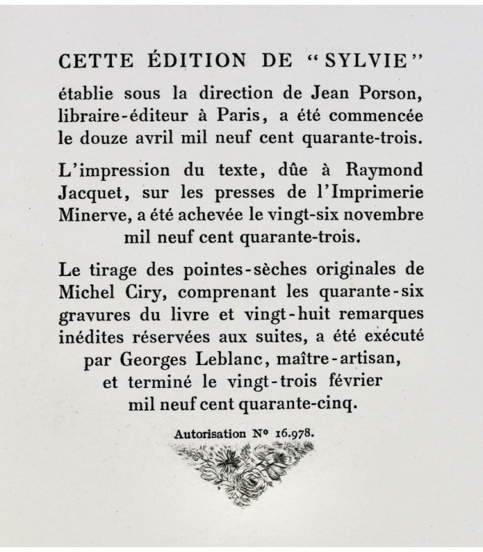 NERVAL (Gérard de) - Sylvie. Souvenirs du Valois - CIRY (Michel)