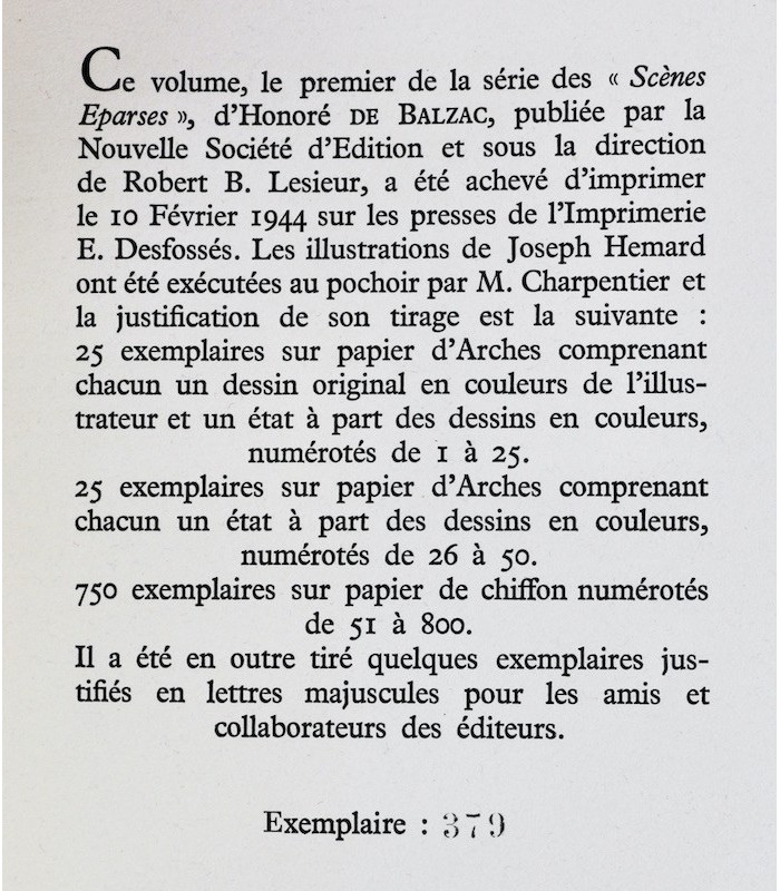 BALZAC (Honoré de) - Le Code des gens honnêtes - HÉMARD (Joseph)