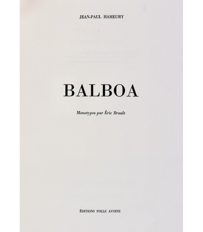 HAMEURY (Jean-Paul) - Balboa - BRAULT (Éric)