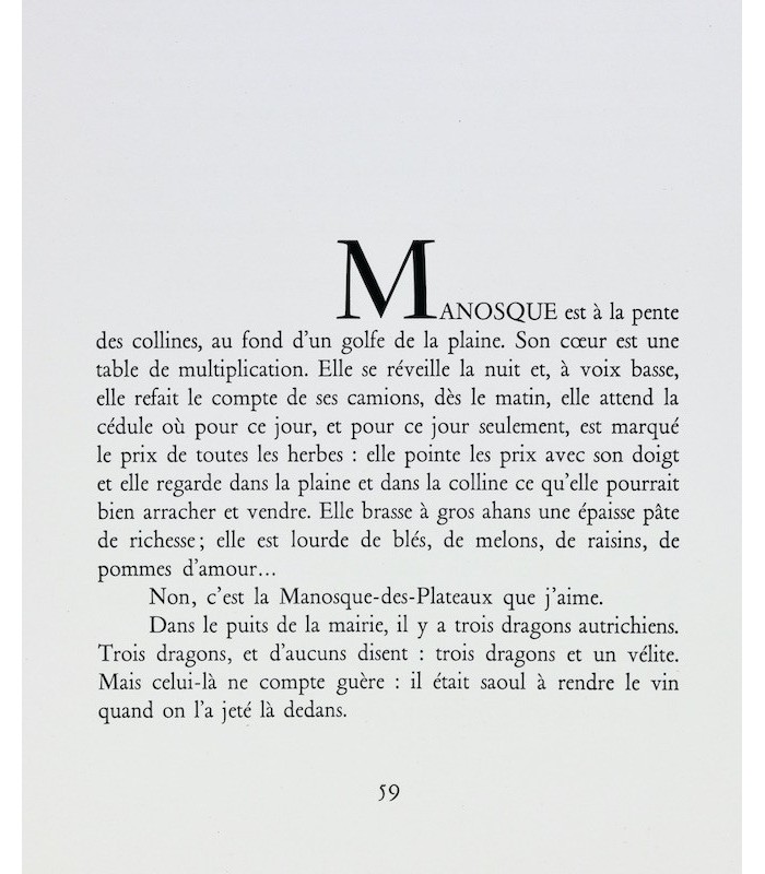 GIONO (Jean) - Manosque des plateaux - LÉZARDIÈRE (Aymar de)