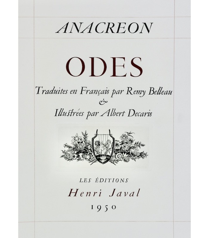 ANACREON - Odes - DECARIS (Albert)