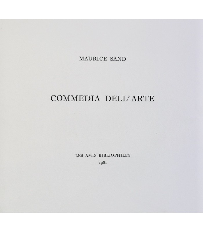 SAND (Maurice) - Commedia dell'arte - ROMAN JORDAN (Véronique)