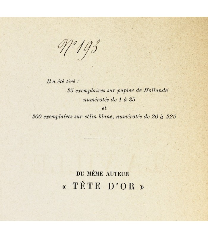 CLAUDEL (Paul) - La Ville