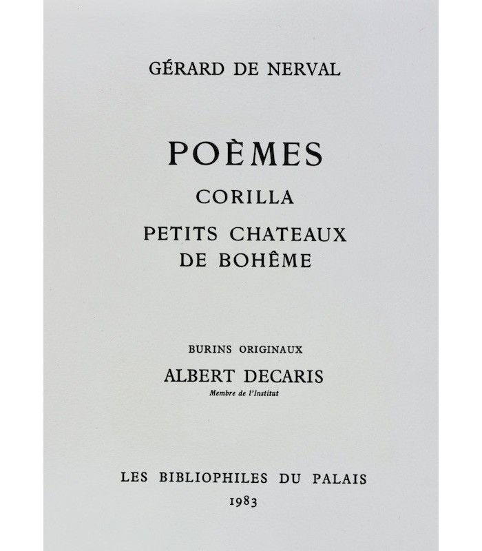NERVAL (Gérard de) - Poèmes - DECARIS (Albert)