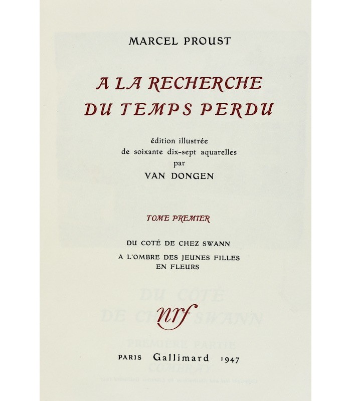 PROUST (Marcel) - À la Recherche du Temps perdu - BONET (Paul)