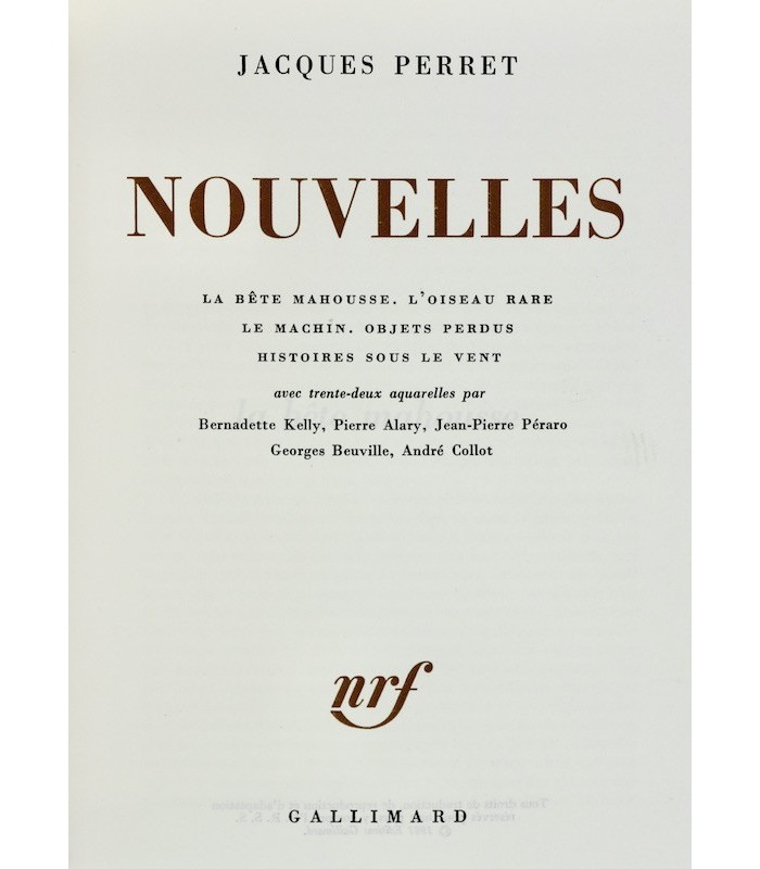 PERRET (Jacques) - Nouvelles - BONET (Paul)
