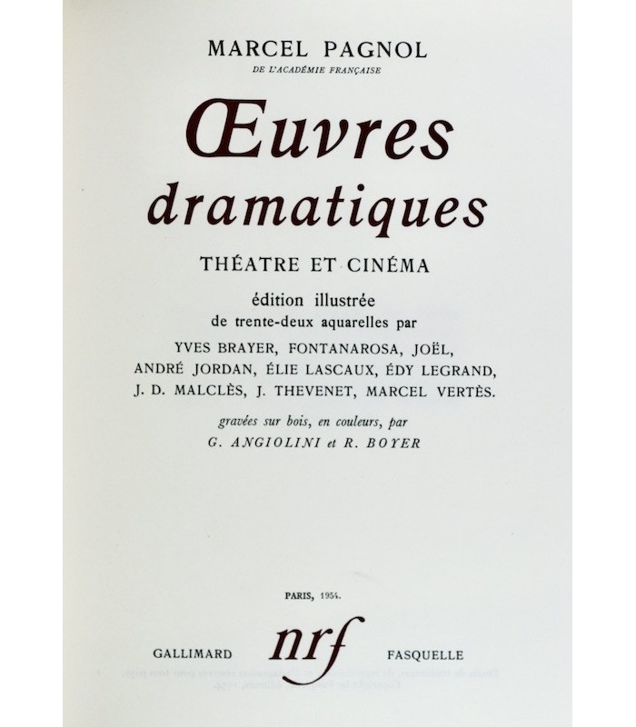PAGNOL (Marcel) - Oeuvres dramatiques. Théâtre et Cinéma - BONET (Paul)