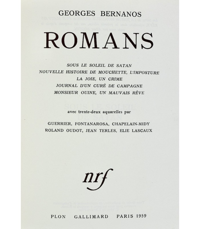 BERNANOS (Georges) - Romans - BONET (Paul)
