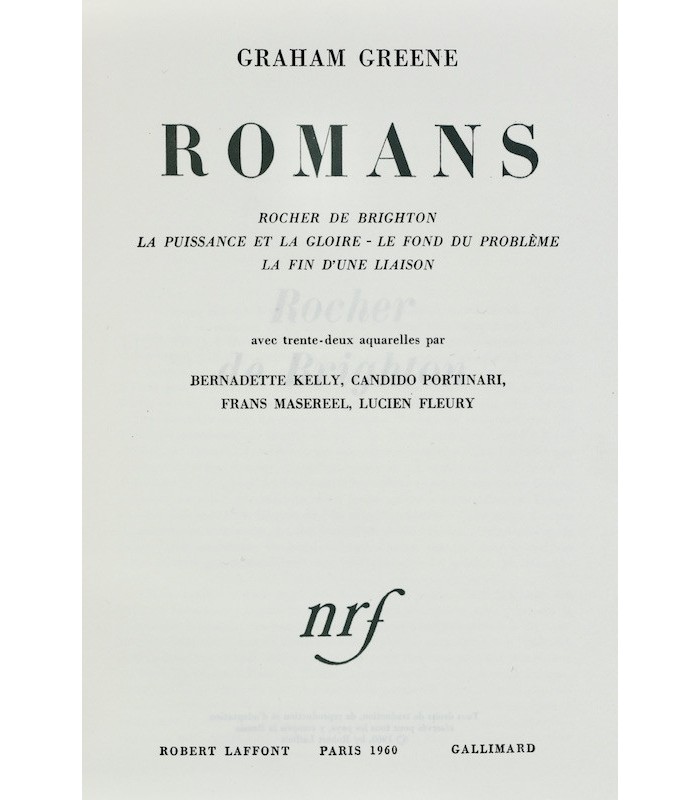 GREENE (Graham) - Romans - BONET (Paul)