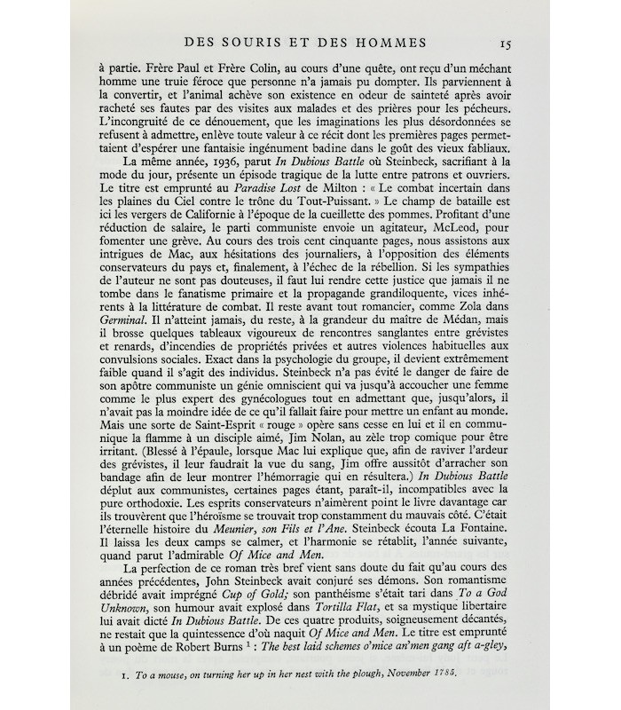 STEINBECK (John) - Romans - HOLLENSTEIN