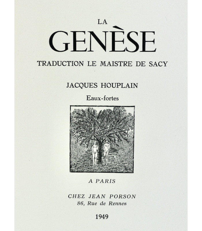 MAISTRE DE SACY - La Genèse - HOUPLAIN (Jacques)