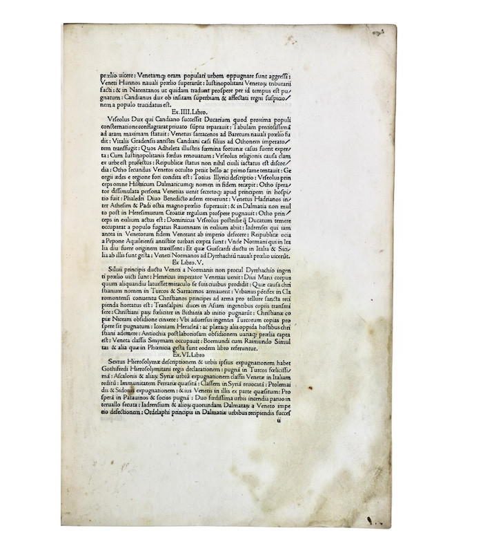[INCUNABLE VENISE] SABELLICUS - M. Antonii Coccii Sabellici Rerum Venetarum [...]