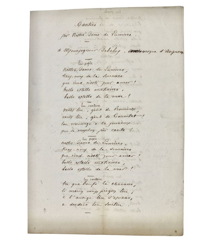 MISTRAL (Frédéric) - Cantico per Nosto-Damo de Lumiero [Cantique pour Notre-Dame de Lumière]