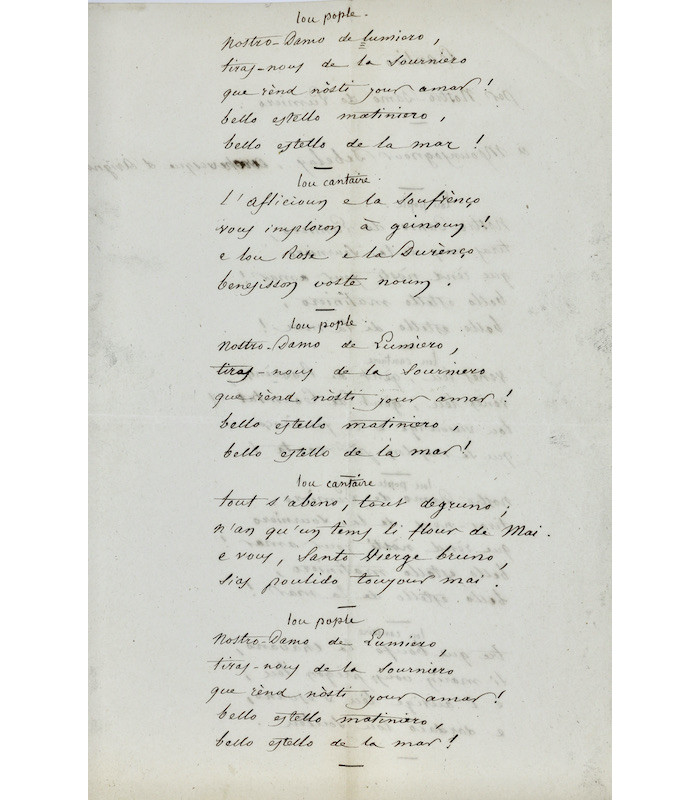 MISTRAL (Frédéric) - Cantico per Nosto-Damo de Lumiero [Cantique pour Notre-Dame de Lumière]
