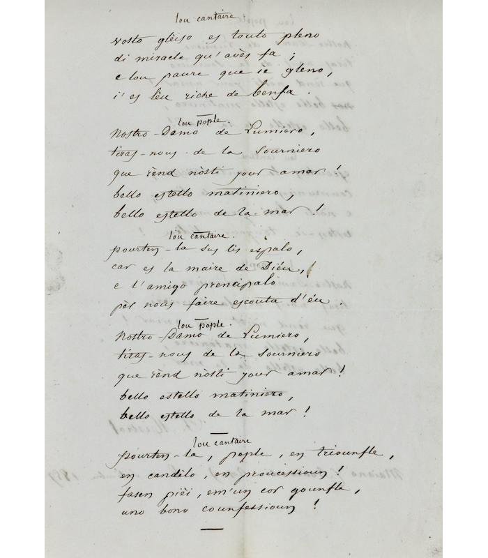MISTRAL (Frédéric) - Cantico per Nosto-Damo de Lumiero [Cantique pour Notre-Dame de Lumière]
