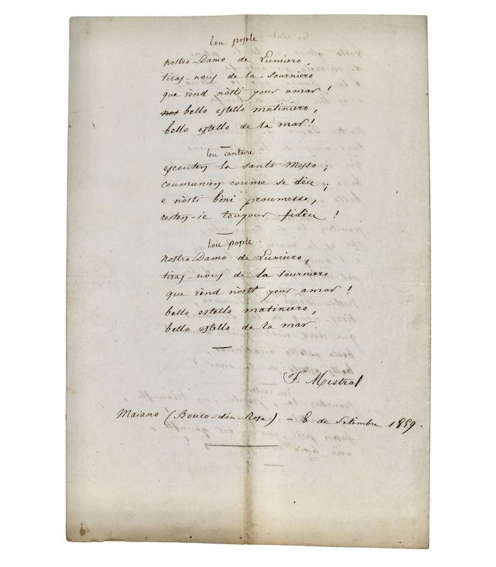 MISTRAL (Frédéric) - Cantico per Nosto-Damo de Lumiero [Cantique pour Notre-Dame de Lumière]