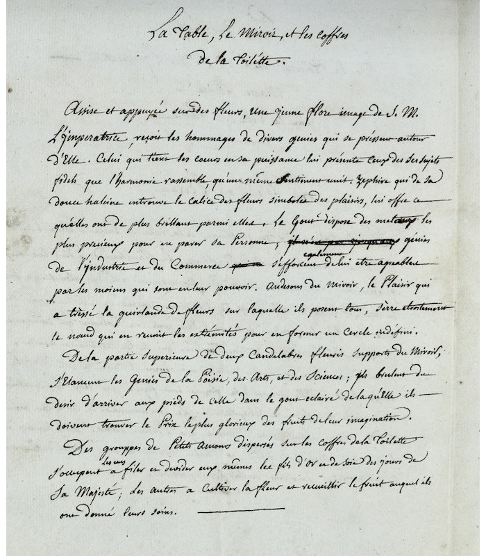 PRUD’HON (Pierre-Paul) - Précis descriptif de la Toilette donnée à S. M. l’Impératrice Marie-Louise par la Ville de Paris