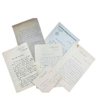 MALRAUX (André) - Ensemble de 5 lettres autographes, 2 lettres tapuscrites et une carte autographe signées