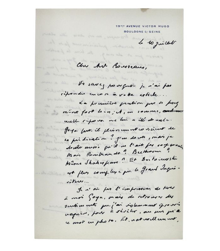 MALRAUX (André) - Ensemble de 5 lettres autographes, 2 lettres tapuscrites et une carte autographe signées