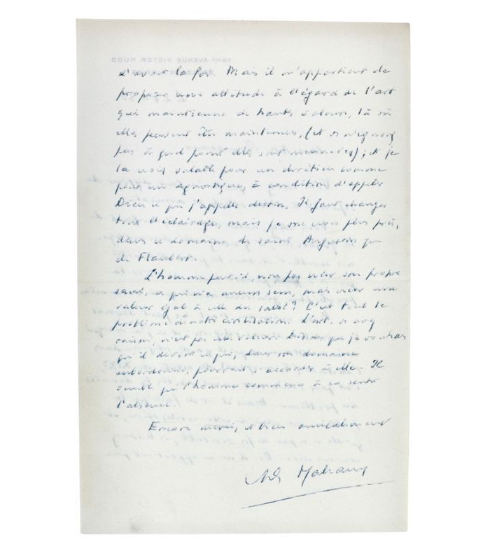 MALRAUX (André) - Ensemble de 5 lettres autographes, 2 lettres tapuscrites et une carte autographe signées