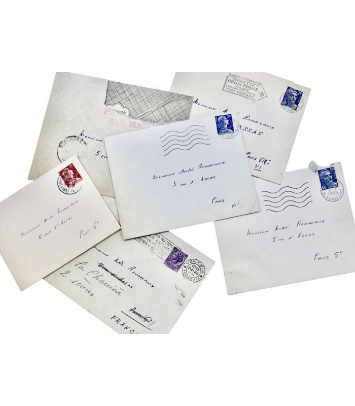 MALRAUX (André) - Ensemble de 5 lettres autographes, 2 lettres tapuscrites et une carte autographe signées