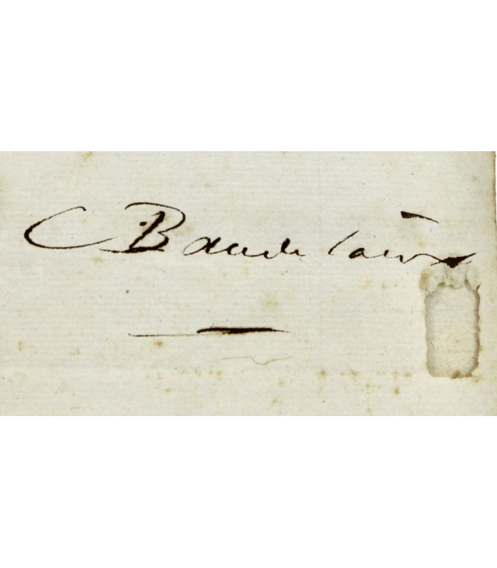 BAUDELAIRE (Charles) - "pour te prouver que je ne suis pas un méchant, je t’ai envoyé ce matin des pendentifs d’oreilles"