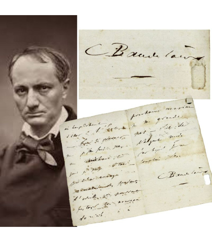 BAUDELAIRE (Charles) - "pour te prouver que je ne suis pas un méchant, je t’ai envoyé ce matin des pendentifs d’oreilles"
